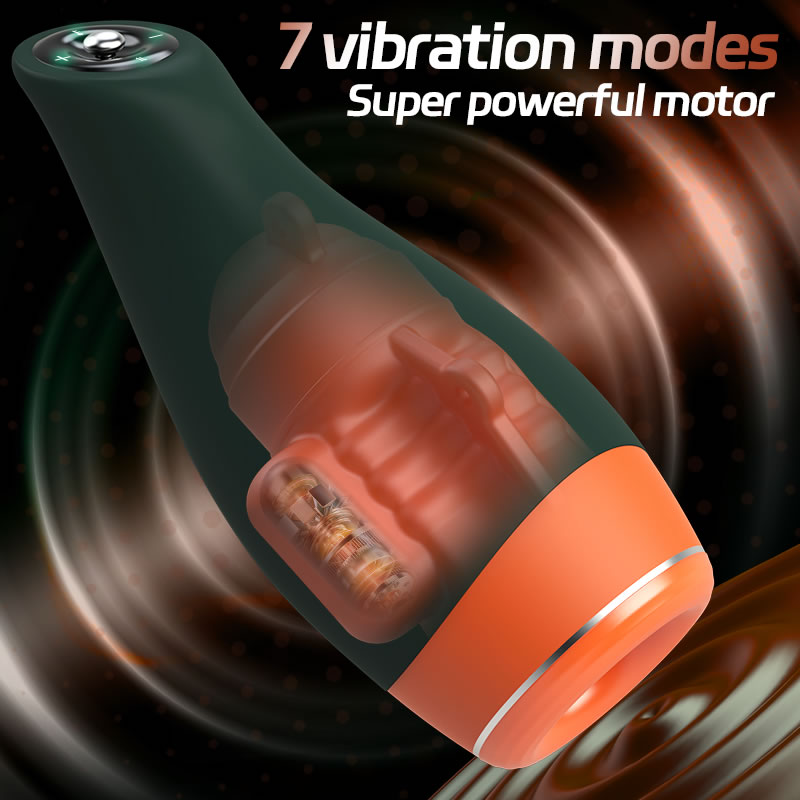 Warming - Simulates Oral Cavity Temperature Vibration and Telescopic 2-1 Male Stroker