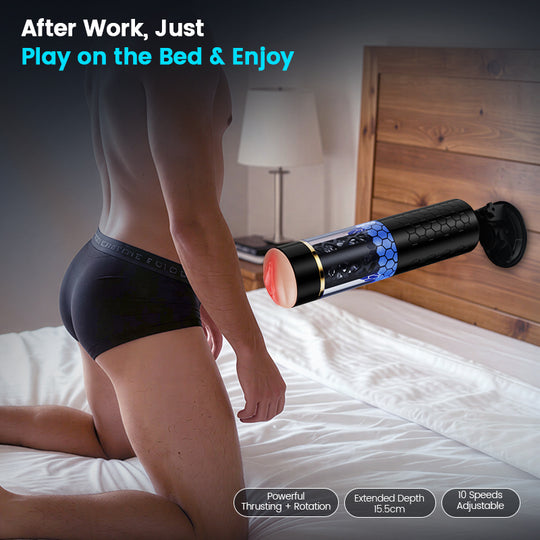 STORM -  Intense Thrusting & Spinning Hands-Free 6.10 Inches Depth Masturbator