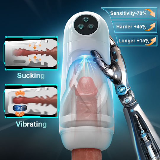 【Milk Me Dry】Skyline - 10 Suction Vibrations One-button Activation APP-controlled Multi-point Massage Male Masturbator