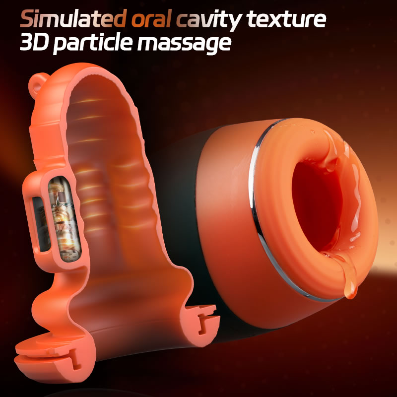 Warming - Simulates Oral Cavity Temperature Vibration and Telescopic 2-1 Male Stroker