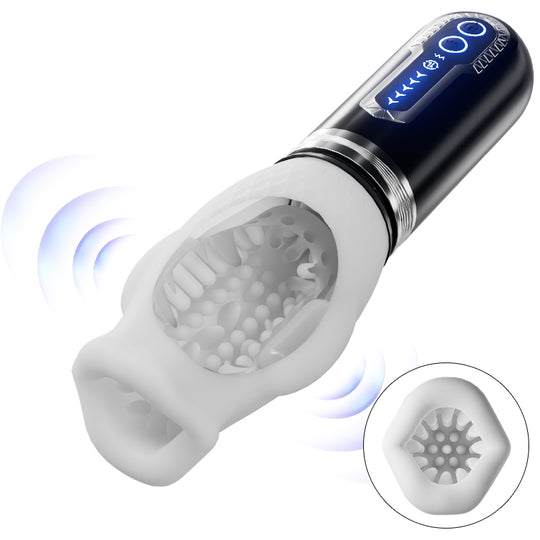 Tornado 2.0 - Dual Motor Oralsex Analog Male Stroker 7 Vibrations 5 Retractions 5 Rotations
