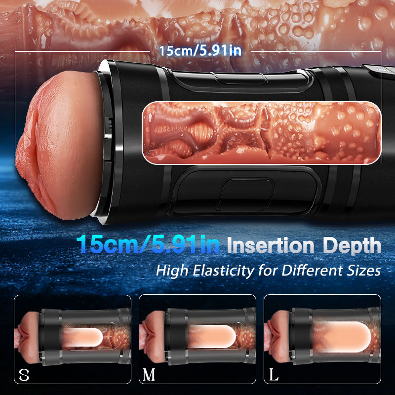 Challenger - 10 Vibrations, 5 Suctions, Ultra-Realistic Vagina, Simulated Masturbator