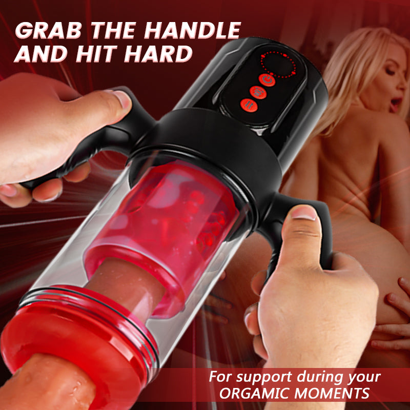 Acmejoy - Terminator 9 Telescopic Rotating Sucking with Handle Male Stroker