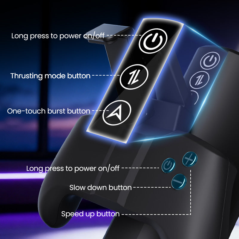 Turbo - Thrust 10-Mode Stroker – Interactive Gamepad Design with Adjustable Phone Stand