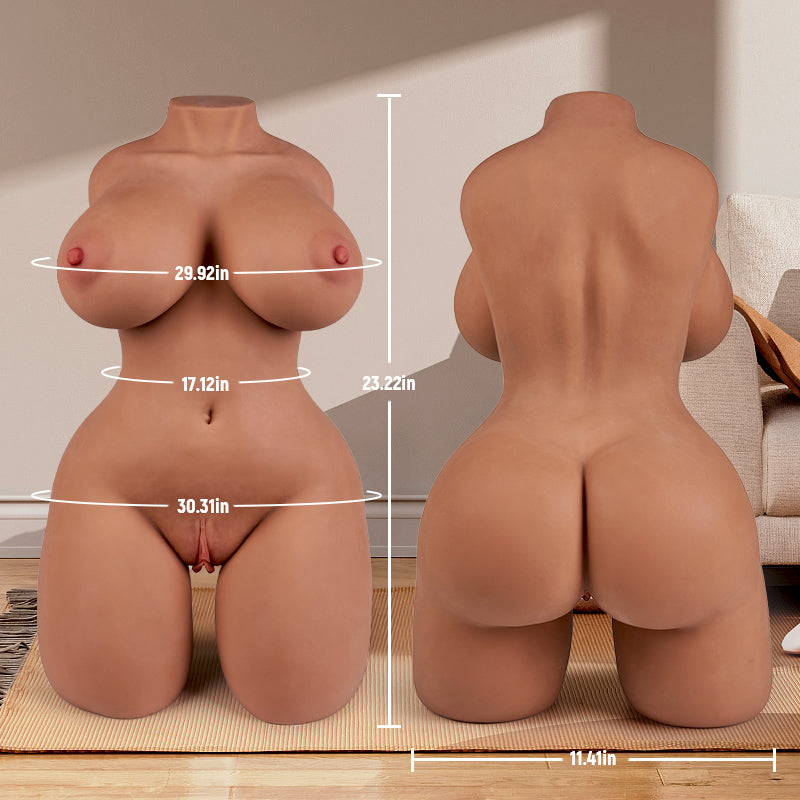 Jenni - 28.7 lbs Dual Channel Thigh Flexible Torso 1:1 Real Woman Copy Sex Doll