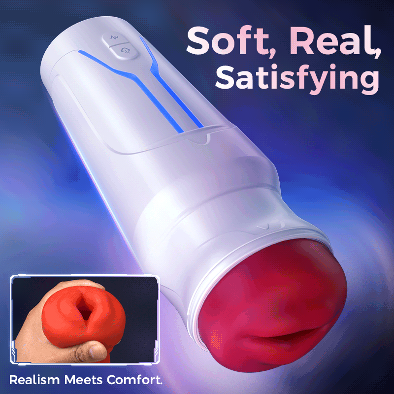 Soren - City Lights Red Sucking Mouth Vibrating Male Stroker