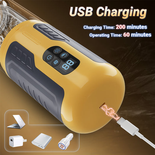 CREAMPIE - 5 IN 1 Licking Massage Thrust Rotation Vibrating Burst Stroker