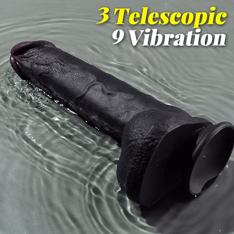 Acmejoy- 3 Thrusting 9 Vibration Heating Big Brown Dildo Tattooed Men