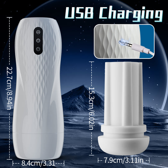 Acmejoy - Language Voice Male Stroker Masturbator With Heated Base, 5 Suction 10 Vibration
