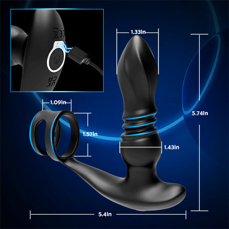 THORY - Thrusting Prostate Massager with Double Cock Rings