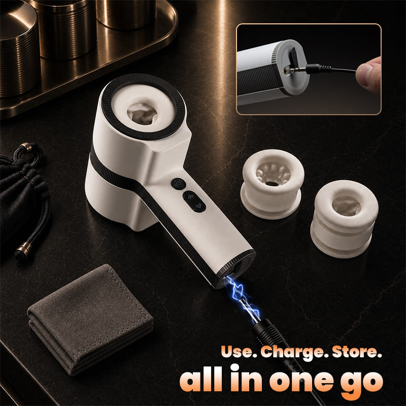 Raiden – Ergonomic Male Masturbator - Non-Slip Arc Handle for Fatigue-Free Grip + Durable Telescopic Rotation Motor