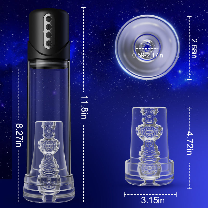 ACMEJOY - 6 Vacuum Suctions Penis Pump 3 IN 1 Masturbation Training Climax