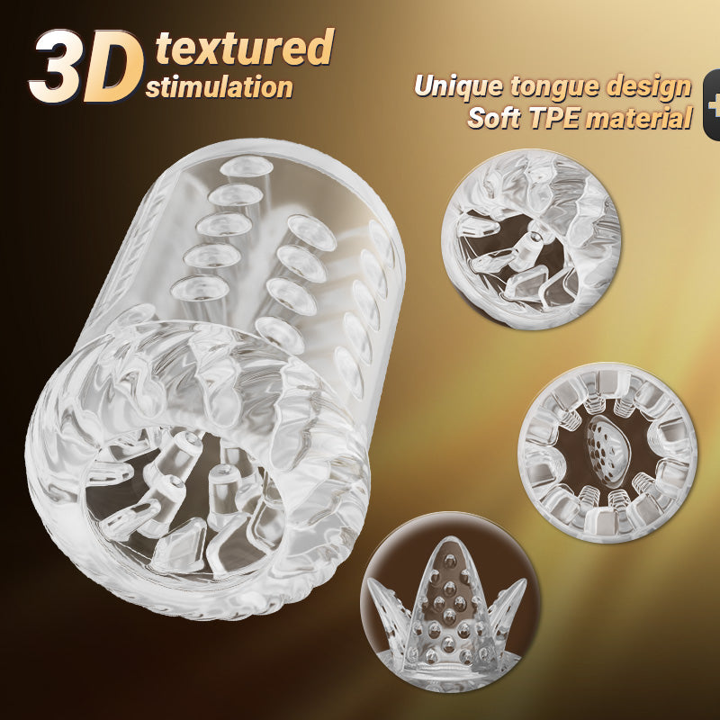 CREAMPIE - 5 IN 1 Licking Massage Thrust Rotation Vibrating Burst Stroker