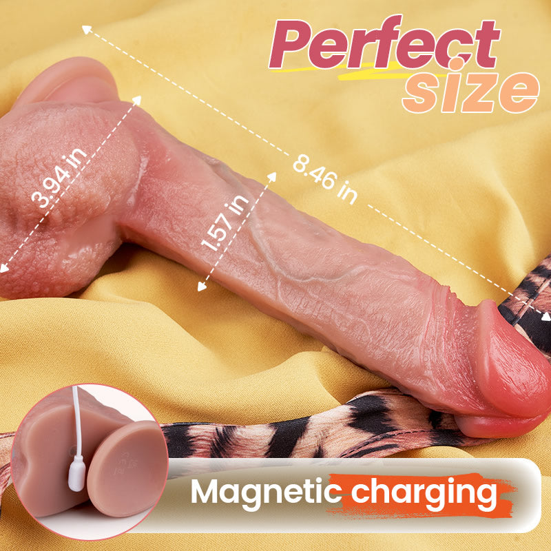 Alaric - IPX7 Waterproof 7 Thrusting Swinging 10 Vibrating Heating Lifelike Dildo 8.46 Inch