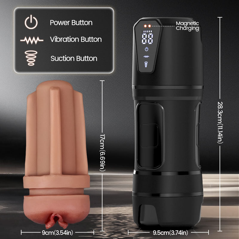 Challenger - 10 Vibrations, 5 Suctions, Ultra-Realistic Vagina, Simulated Masturbator