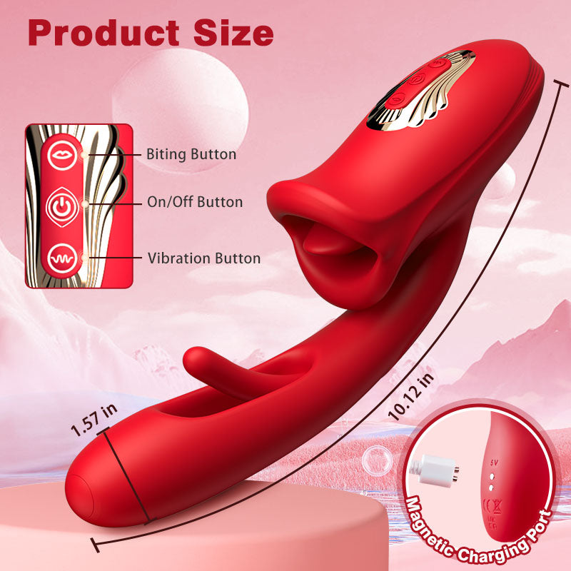 Bisou - Shaped Biting Soother with Vibration & Flapping