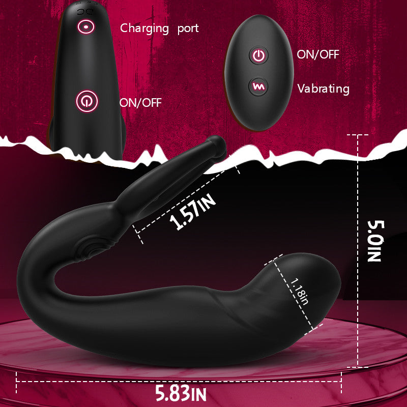 Acmejoy - Bead Massage Multifunctional 9 Vibrating Prostate Anal Plug Solo Male Prostate Massager