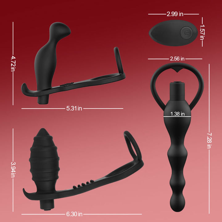 Abe - 10 Vibrating Prostate Massager Set 3PCS AcmeJoy Abe - 10 Vibrating Prostate Massager Set 3PCS AcmeJoy