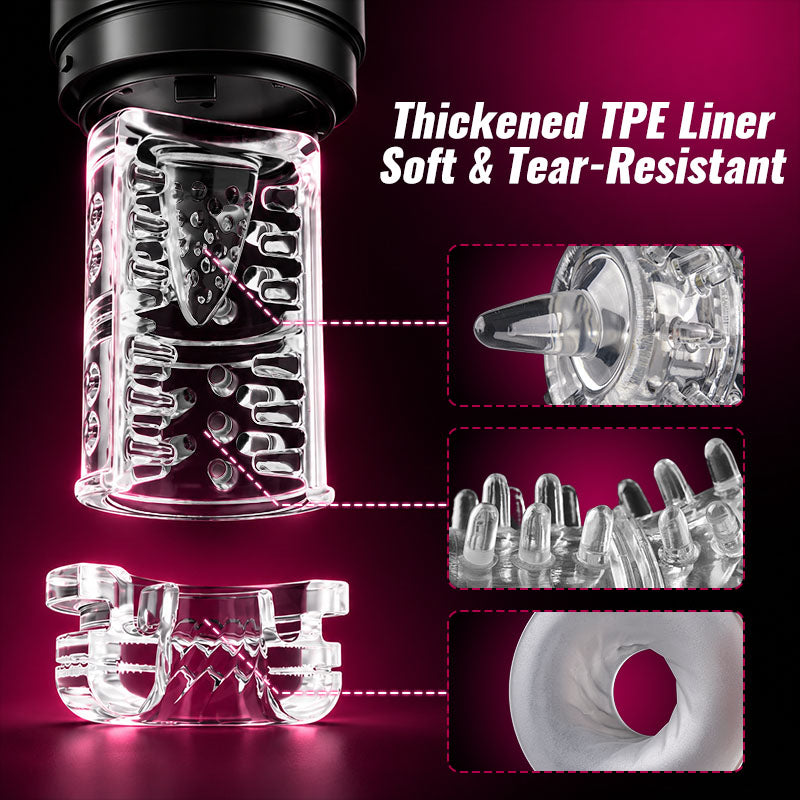 Poseidon - 7 Rotating 7 Sucking Licking LCD Display Pumps & Enlargers Automatic Male Masturbator
