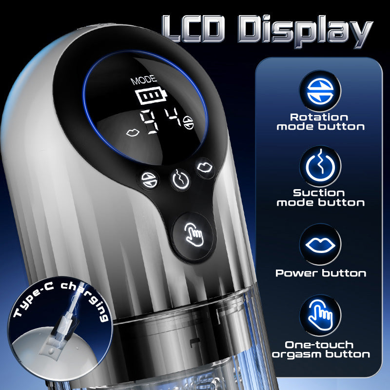 【Limited-time offer  39.99】Vortex Male Stroker - Acmejoy X Bestvibe Collaboration 4 Strong Suction One-Key Burst 9 Rotations Easy to Clean with Free Lubricant