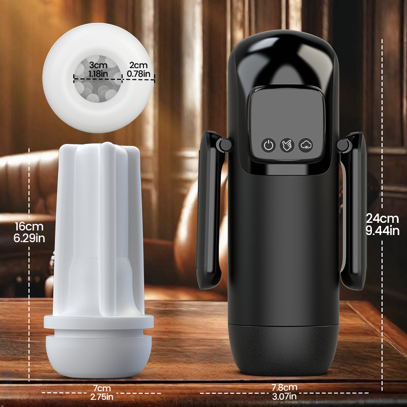 Phantom - 7 Suctions 7 Vibrations  Dual Handles  Large Granule Channel Texture  Male Stroker