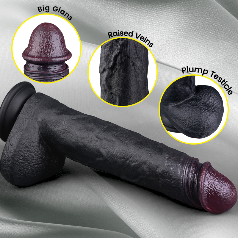 Acmejoy- 3 Thrusting 9 Vibration Heating Big Brown Dildo Tattooed Men