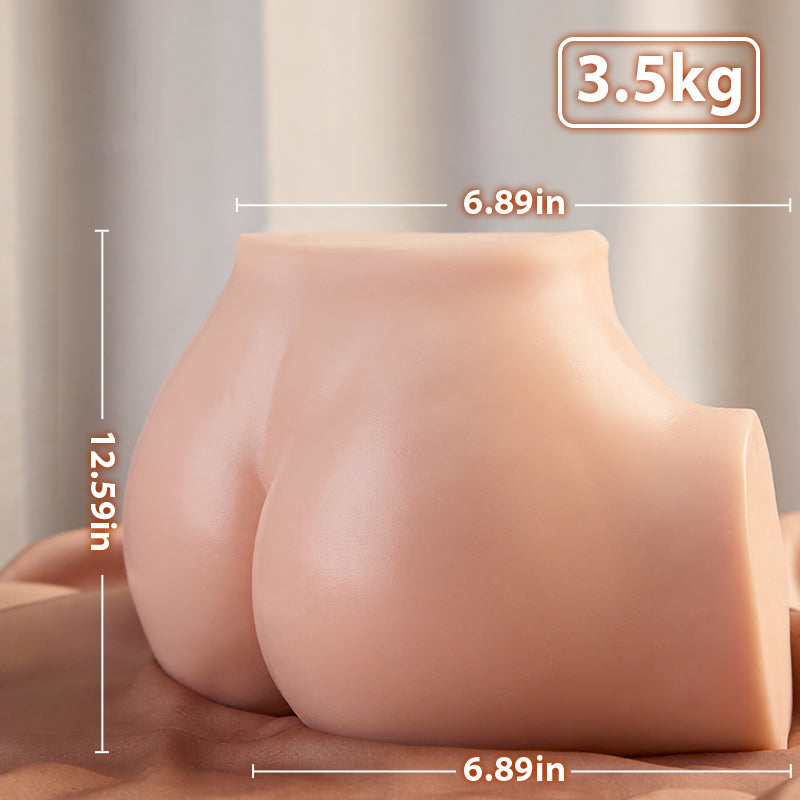 Kayla - 7.7 lbs Realistic Butt Tempting Curvy TPE Hip with Dual Openings, Supine Position & Skin-Like Soft Touch