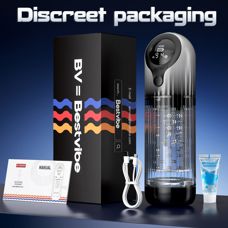 【Limited-time offer  39.99】Vortex Male Stroker - Acmejoy X Bestvibe Collaboration 4 Strong Suction One-Key Burst 9 Rotations Easy to Clean with Free Lubricant