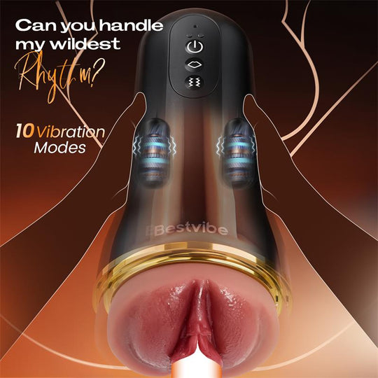 【$10 Off — Only 3 Days!】Bestvibe Pro - 3 Replaceable Sleeves 3 Unique Pleasure Male Masturbator 5 Suction & 10 Vibration Modes