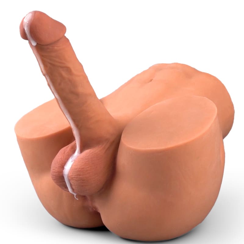 Acmejoy - Thrusting Vibrating Dildo Realistic Butt 10.12lbs Brown