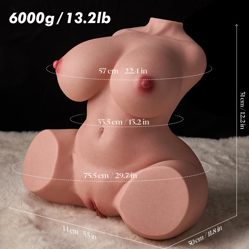 Nora Silicone Mini Flight Attendant Torso 5.9 lbs Portable Realistic Love Doll with Soft Skin