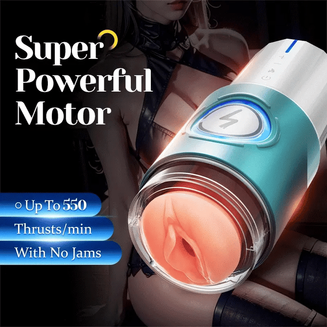 Infrared heated thrusting male masturbator