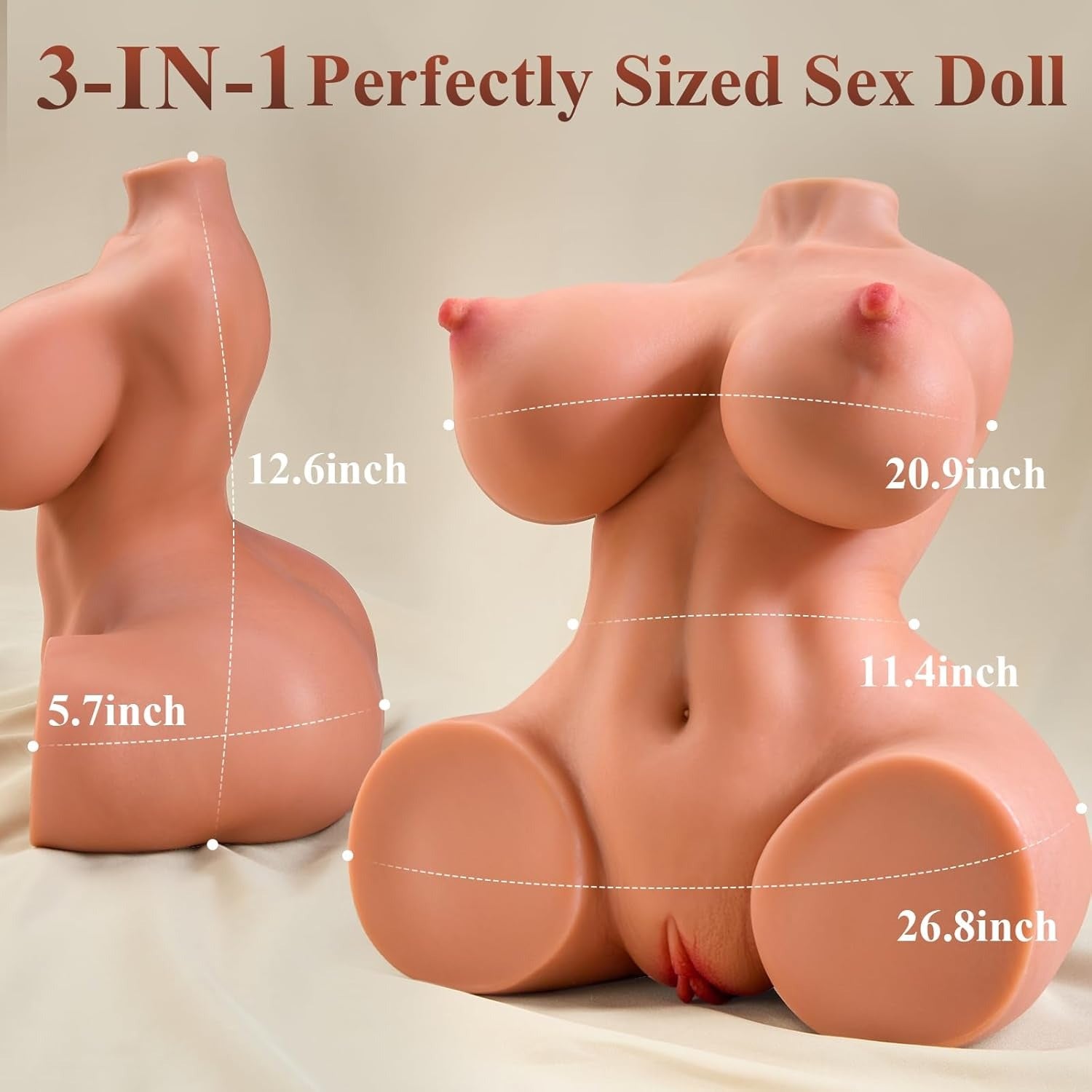 Daniela - Realistic Butt Latina Sex Torso Toy – Valentina Morena Soft Latex Breast & Hip Design