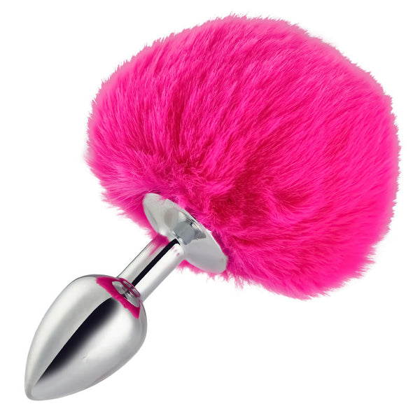 Metal Pink Hairball Base Butt Plug 5.51 Inch