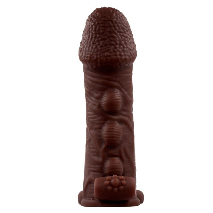 5.7-Inch 10 Vibrations Rough Glans Bumps Hollow Penis Sleeve