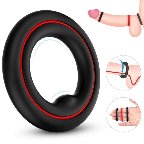 S-HANDE 1.5-Inch Premium Stretchy Longer Harder Stronger Erection Cock Ring Set
