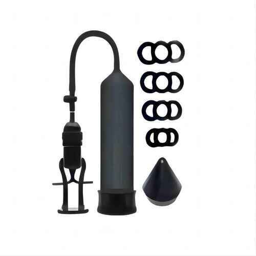 AcmeJoy Efficient Manual Penis Pump with 4 Cock Rings
