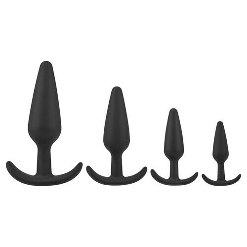 Acmejoy Anal Training Silicone Conical  Anal Plugs Set (4 Pieces)