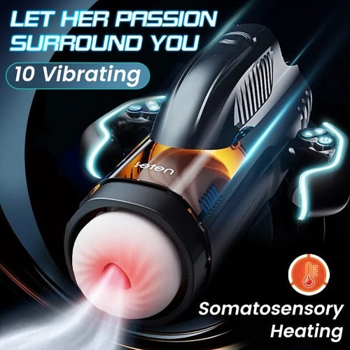 Leten 10 Vibrating & Sucking Heating Voice Handheld Masturbation Cup