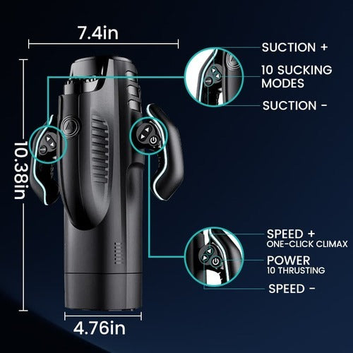Leten 10 Vibrating & Sucking Heating Voice Handheld Masturbation Cup