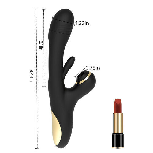 Acmejoy 3 IN 1 Sucking & Flapping Vibrator G Spot Clitoral Stimulator with 7 Modes Massager