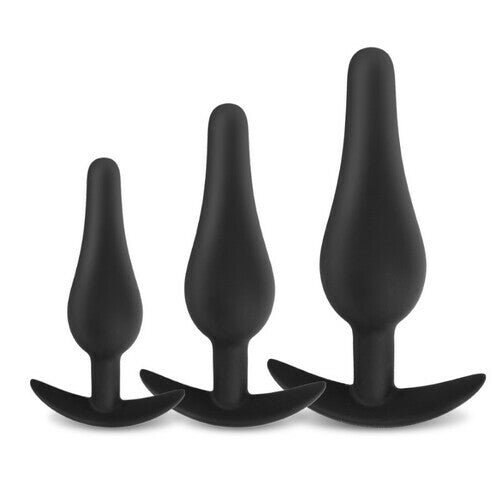 AcmeJoy Silicone Pointy Head Butt Plugs 3 PCS