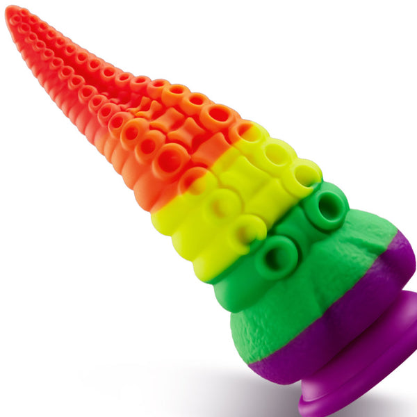 Orlagh 8.66 Inch Tentacle Silicone Rainbow Dildo with Suction Cup