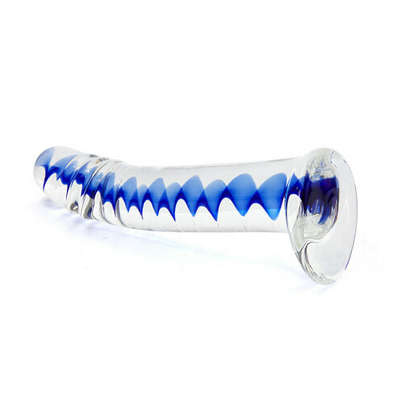 Acmejoy Frozen Sapphire Spiral Glass Dildo 6.18 Inch