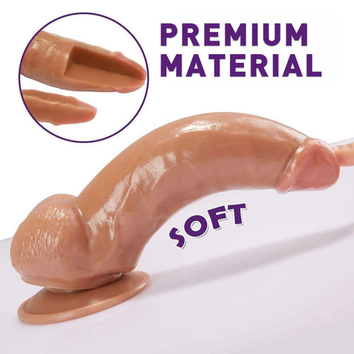 Acmejoy 8.7-Inch Manual Thick Dildo Easy Insertion Head with Suction Cup