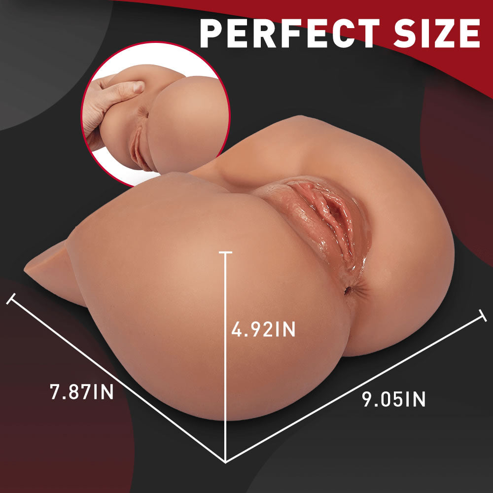 5.5lbs Brunette Hottie Dual Entries Doggy Style Vagina Anus Realistic Butt Masturbator