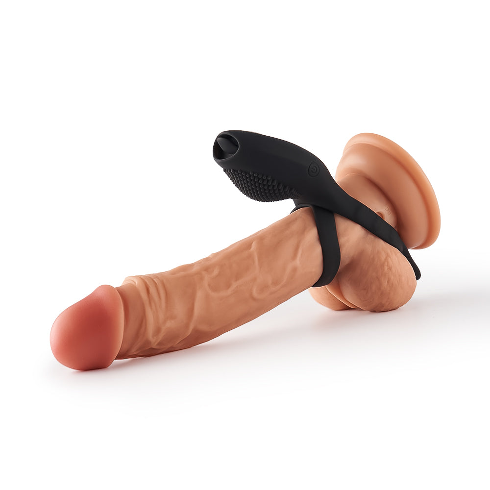 10-Pattern Tongue-Licking Vibrating Penis Ring for Couples Playing