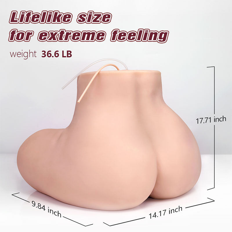 36.6lb Automatic Vibrating Sucking Ingrid Lifelike Size Dual-Entry Plump Butt Male Masturbator