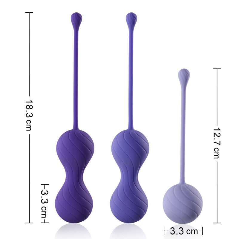 Acmejoy Twin Ball Postpartum Recovery 3-Piece Set 0.09 lbs/0.18 lbs/0.22 lbs Vaginal Training Kegel Balls