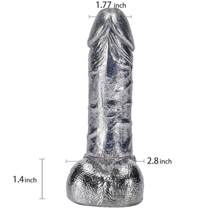 ACmejoy - 6.8 inch Silver Dildo